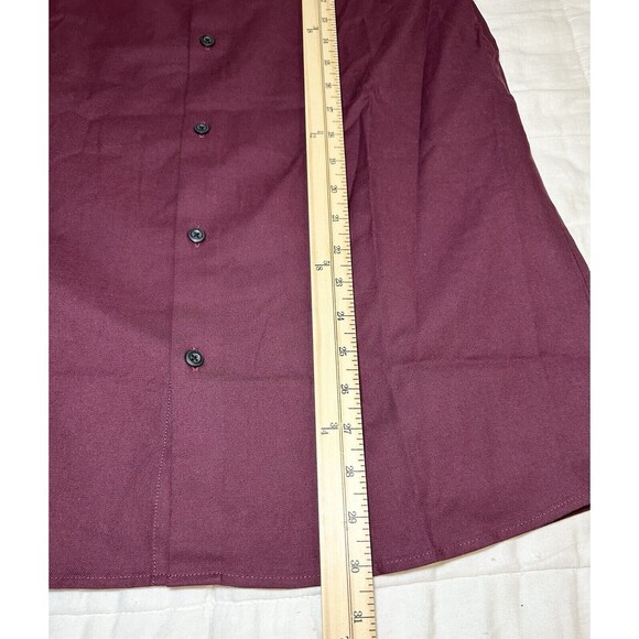 Artefact Cotton Blend Maroon‎ Button Up Long Sleeve Shirt Men's LARGE Slim NWOT - Picture 6 of 9